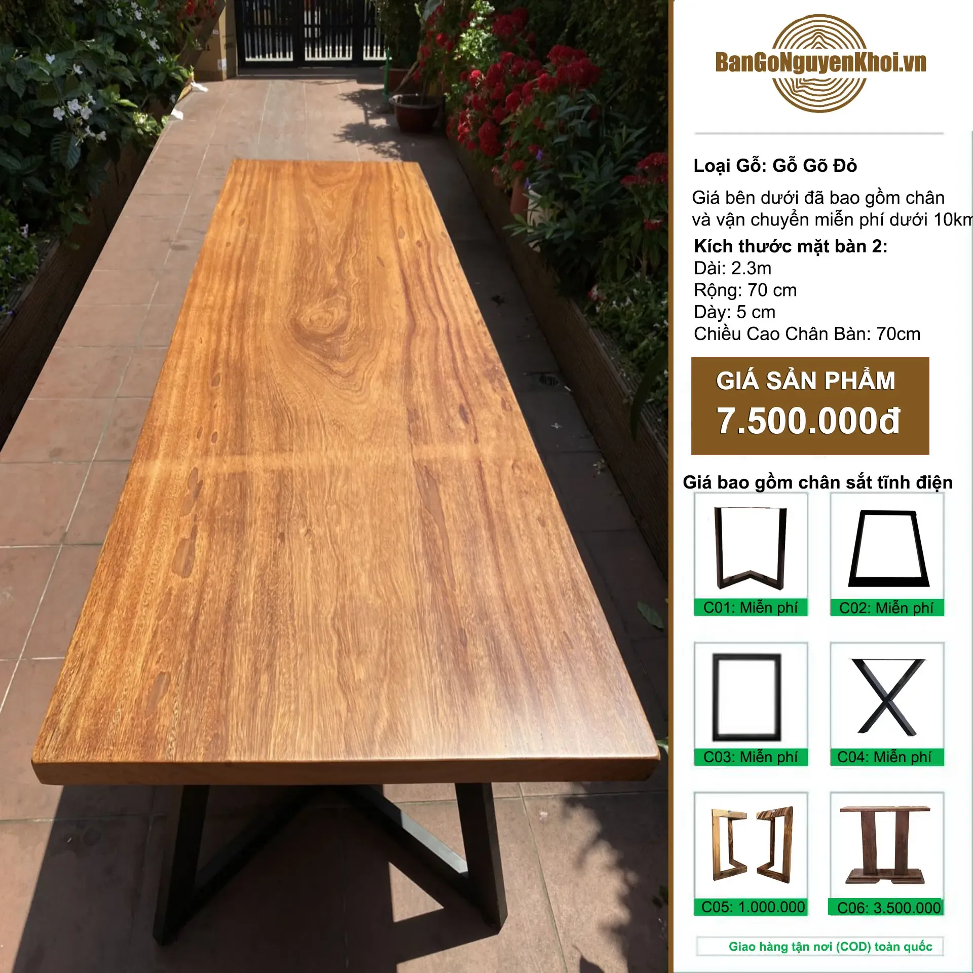 Bàn Ăn Gỗ Gõ Đỏ Dài 2m3 Dành Cho 8-10 Ghế Ngồi