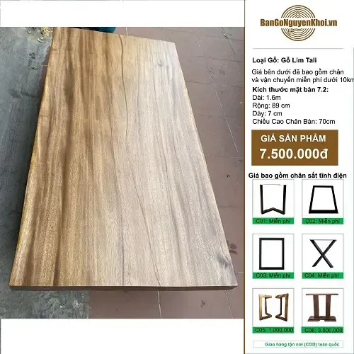 Bàn Ăn Gỗ Lim Nâu Dài 1m6 Dành Cho 4-6 Ghế Ngồi