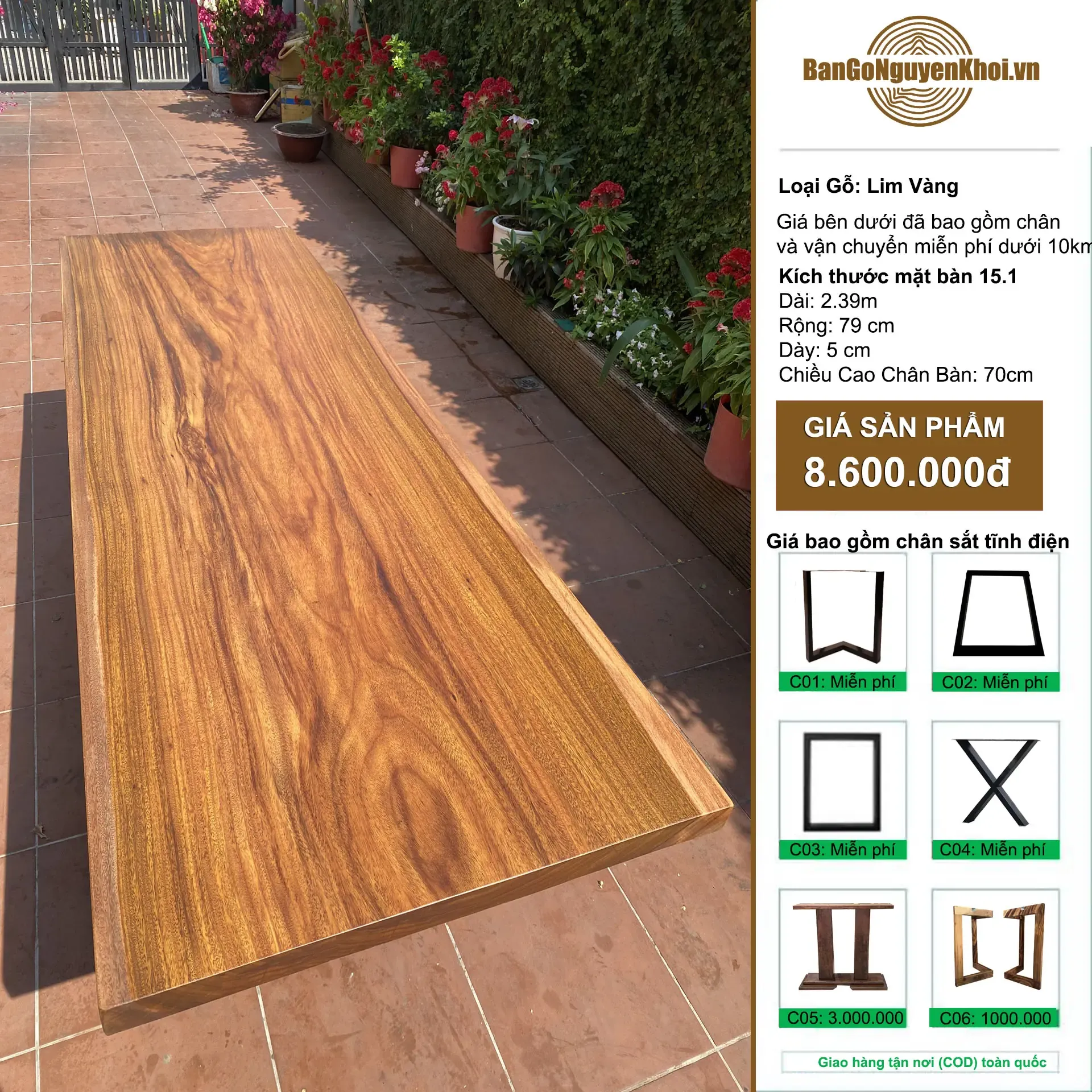 Bàn Ăn Gỗ Lim Vàng Dành Cho 8-10 Ghế Ngồi Thoải Mái