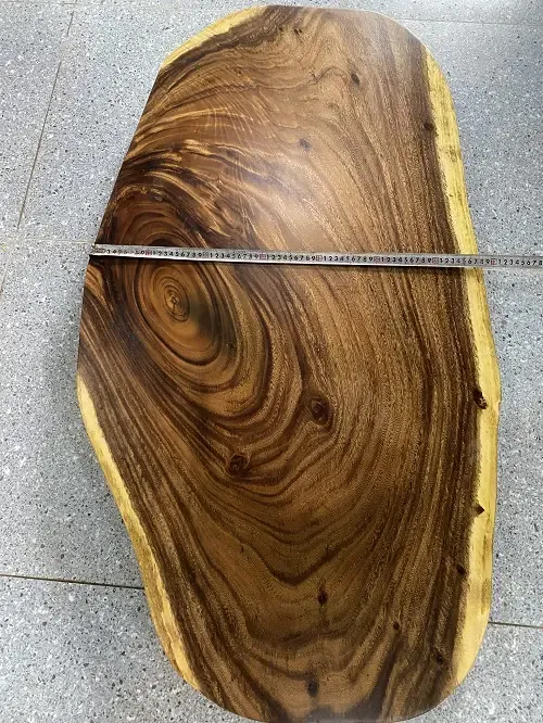 Bàn Tròn Gỗ Me Tây Nguyên Khối Kiểu Tự Nhiên 1m28