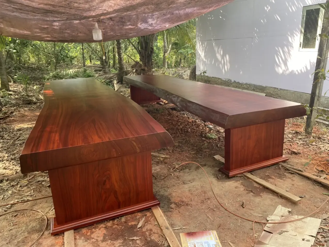 Bàn Gỗ Hương Đỏ K3 Nguyên Khối 4mx1mx15cm
