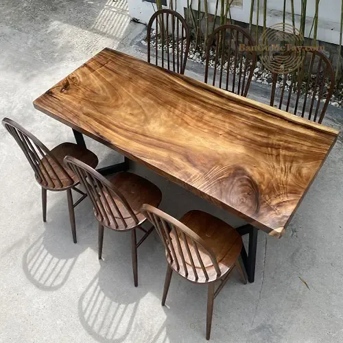 Bộ Bàn Ăn Gỗ Nguyên Tấm 6 Ghế Rời Windsor