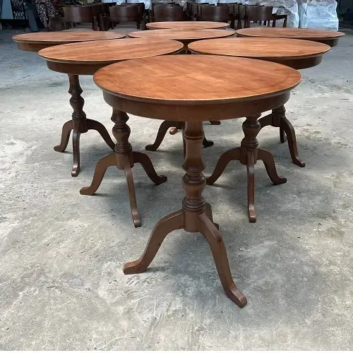 Bàn Tròn Cafe Chân Trụ 3 Chĩa Cao Su