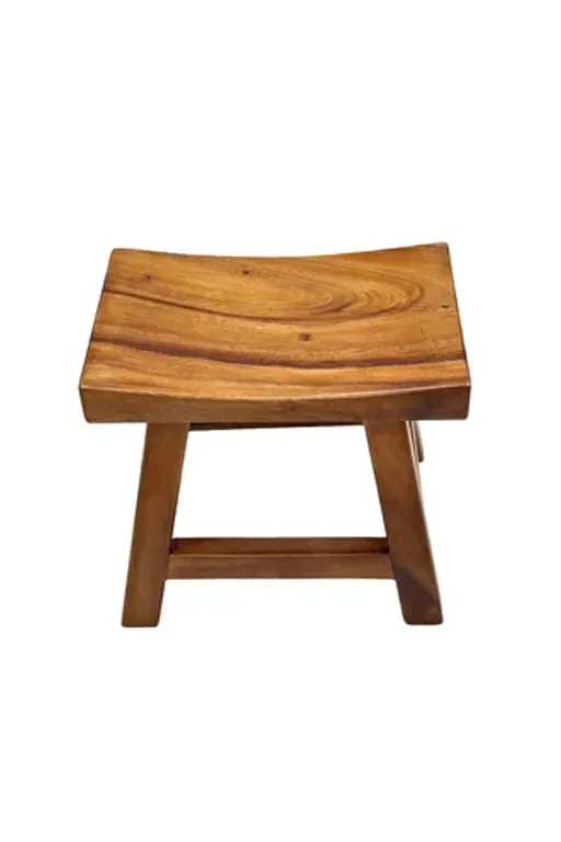 Ghế Đẩu Mặt Lõm Gỗ Me Tây Cao 33cm