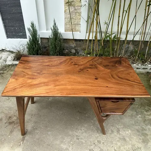 Bàn Làm Việc, Bàn Học Gỗ Me Tây Tự Nhiên