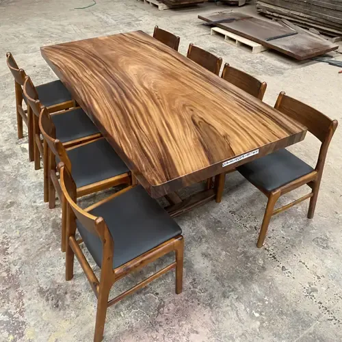 Bộ Bàn Ăn Gỗ Me Tây Nguyên Tấm