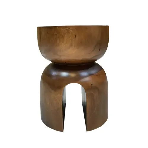 Đôn Gỗ Me Tây DeCor Phay Rãnh