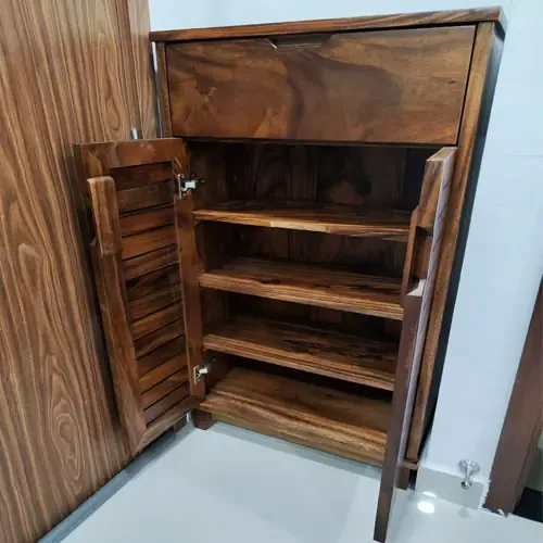 Tủ Giầy Gỗ Me Tây Tự Nhiên Hiện Đại
