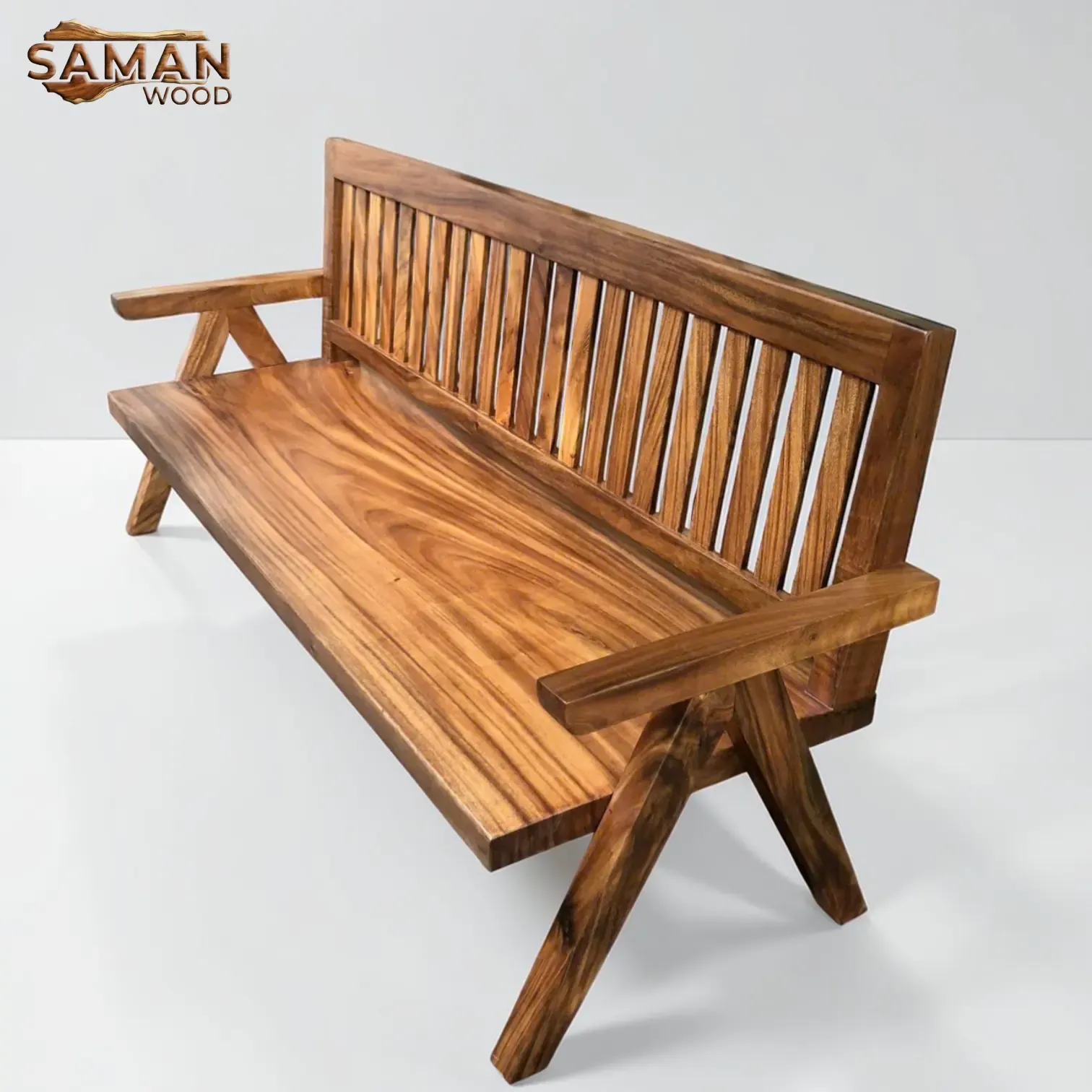 Ghế Băng Dài Có Tựa Lưng và Tay Vịn