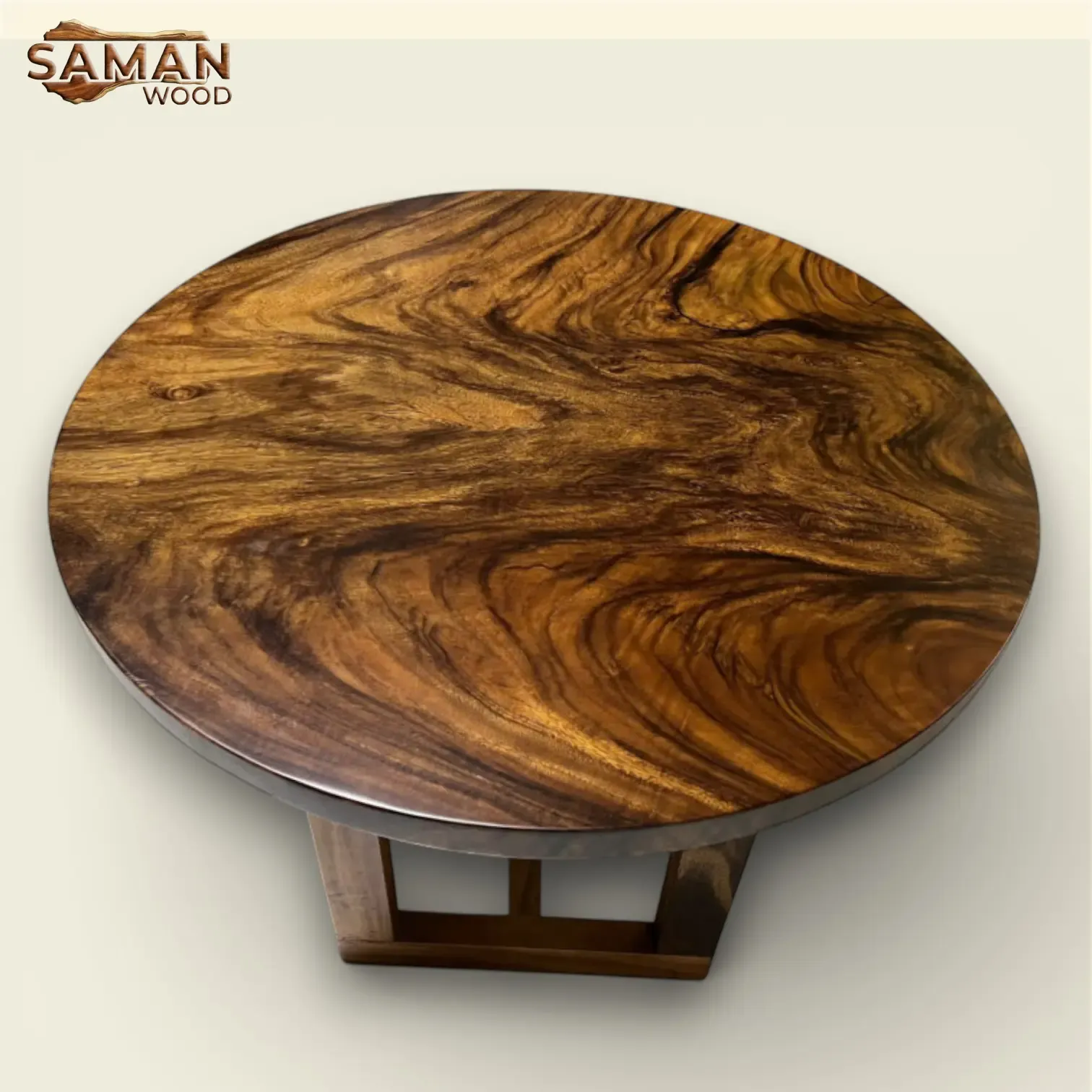 MẶT BÀN TRÒN GỖ ME TÂY SIÊU VÂN 110CM