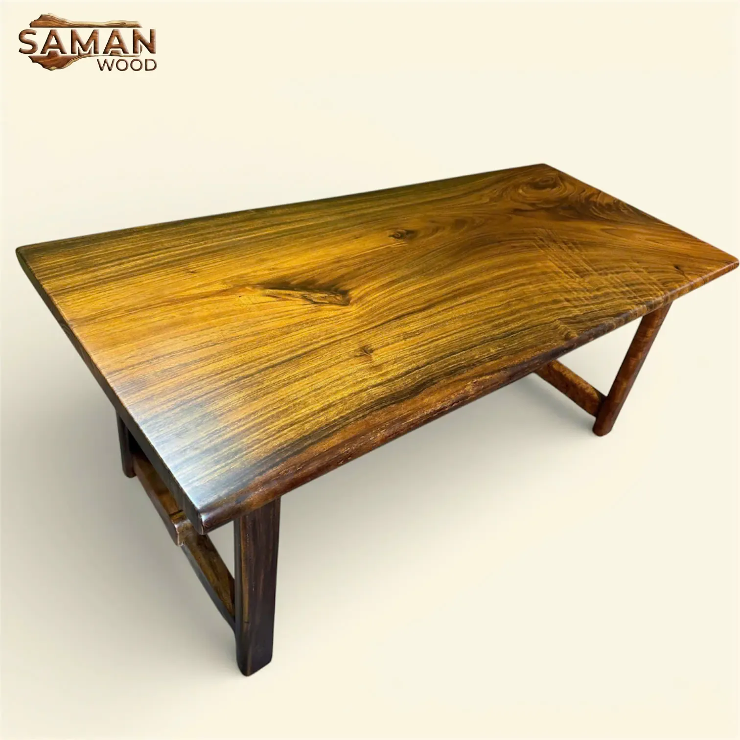 Bàn Gỗ Me Tây Bo 2 Cạnh Chân Chữ A 1800x800mm