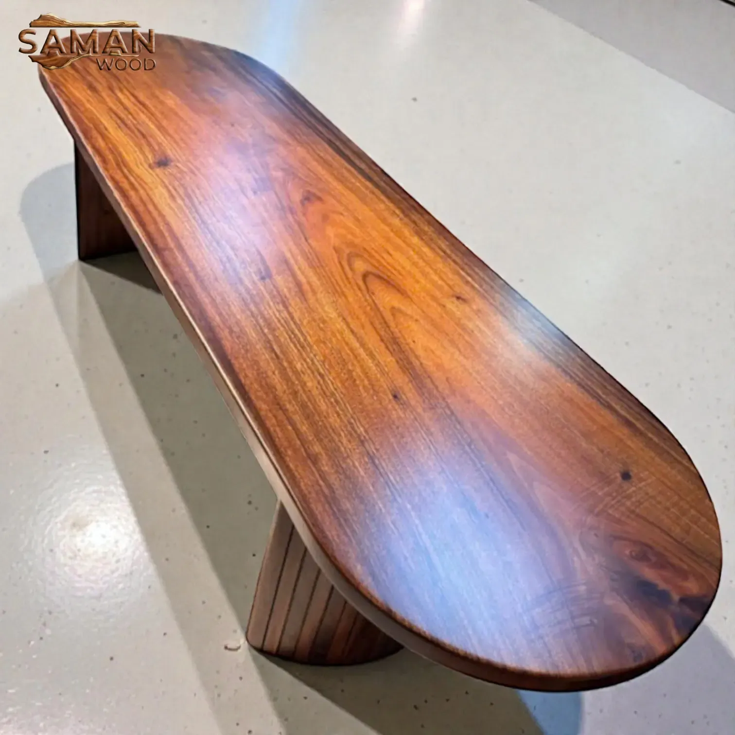 MẶT BÀN OVAL ME TÂY NGUYÊN TẤM 2600mm x 800mm (Bo cạnh mềm)