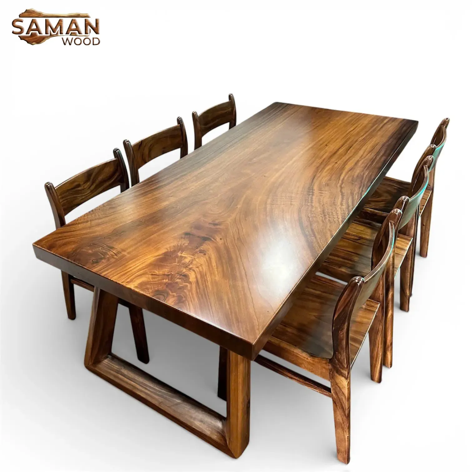 Bộ Bàn Ăn Gỗ Tự Nhiên Nguyên Tấm + 6 Ghế Benla Gỗ