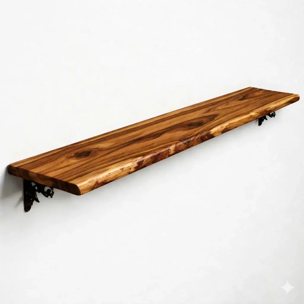 Kệ Treo Tường Gỗ Tự Nhiên Me Tây 25x120cm